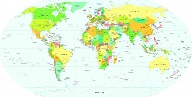 Detailed World Map - World Maps - Maps - Categories - Canvas Prints ...