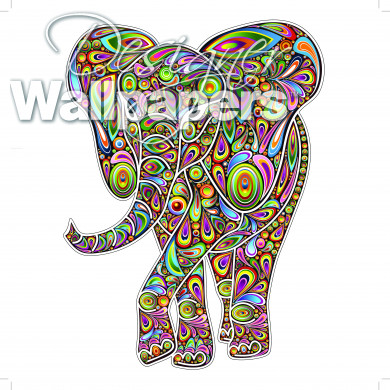 Elephant Psychedelic Pop Art 