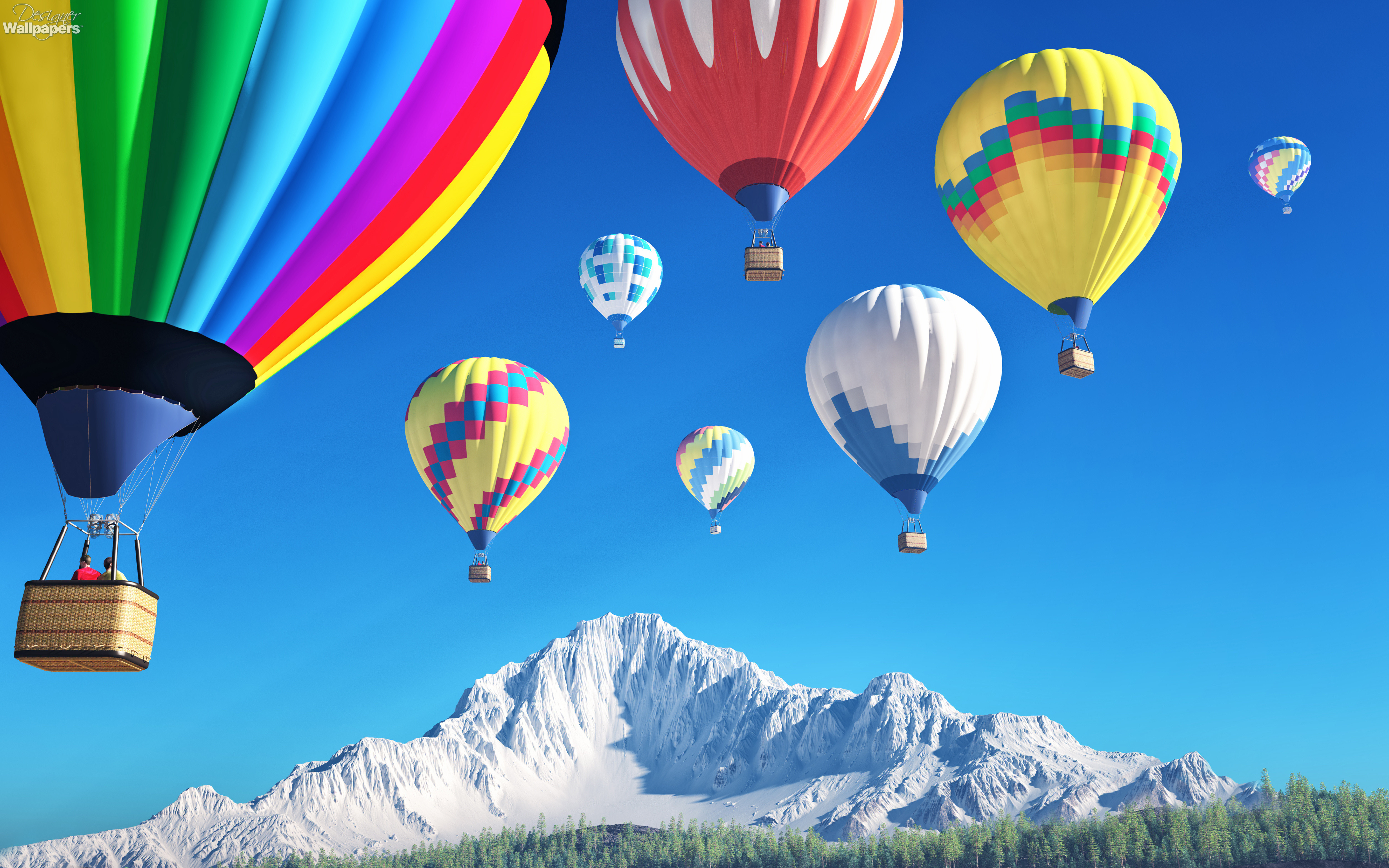 colorful hot air balloon wallpaper