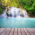 Deck over a waterfall