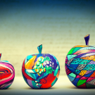 Wooden apples painted by hand