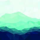 Triangle geometrical background with blue mountain