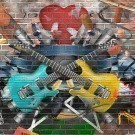 Collage of music in graffiti
