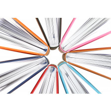 Top view of colorful books in a circle