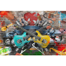 Collage of music in graffiti